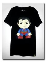 CS002BLACK เสื้อคอกลมลายการ์ตูน ซุปเปอร์แมน สีดำ  ใส่ได้ทั้งชายและหญิง 